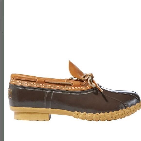 LL Bean Boots Gum Shoes Mens 8W Brown Tan Leather Rubber Low Moccasin Duck Shoes main image 10
